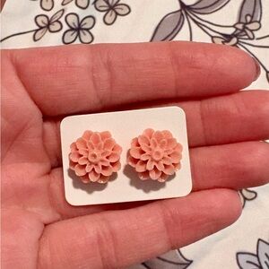 Floral Pink Stud Earrings